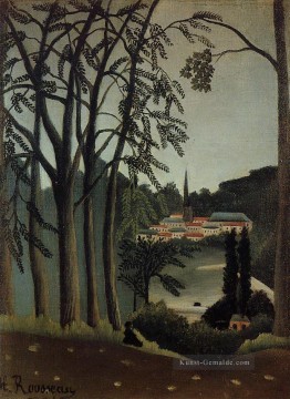  heilige - Blick auf die heilige Wolke 1909 Henri Rousseau Post Impressionismus Naive Primitivismus
